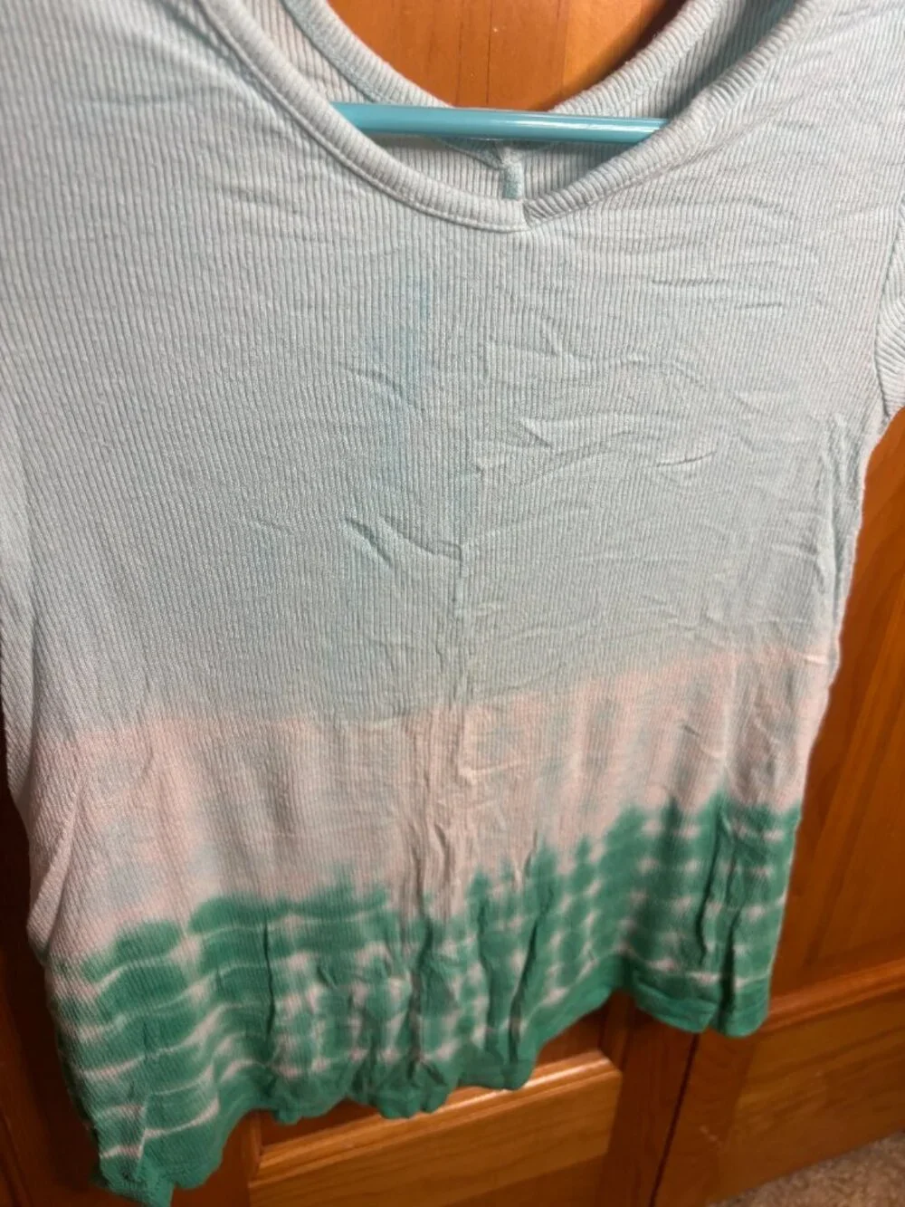 Justice Girls Blue and Green Tie Dye Top (Size 7)
